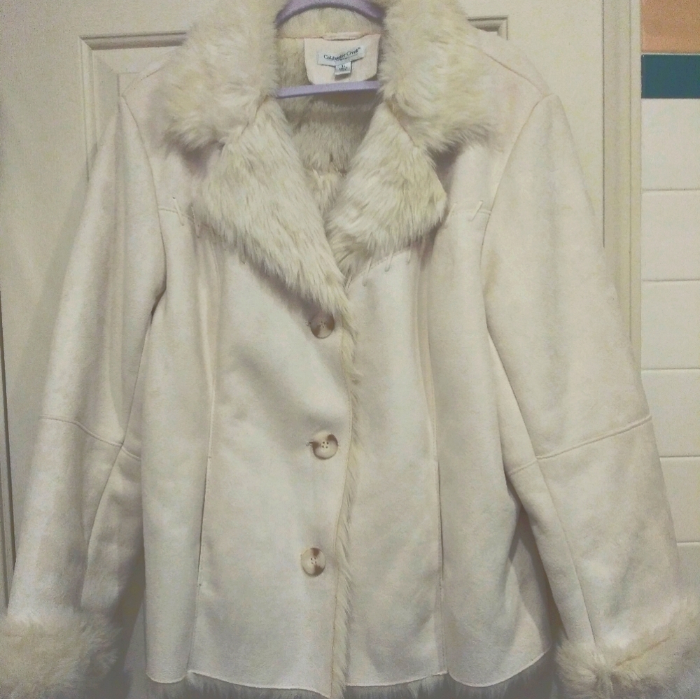 Coldwater Creek Suede/faux fur jacket
